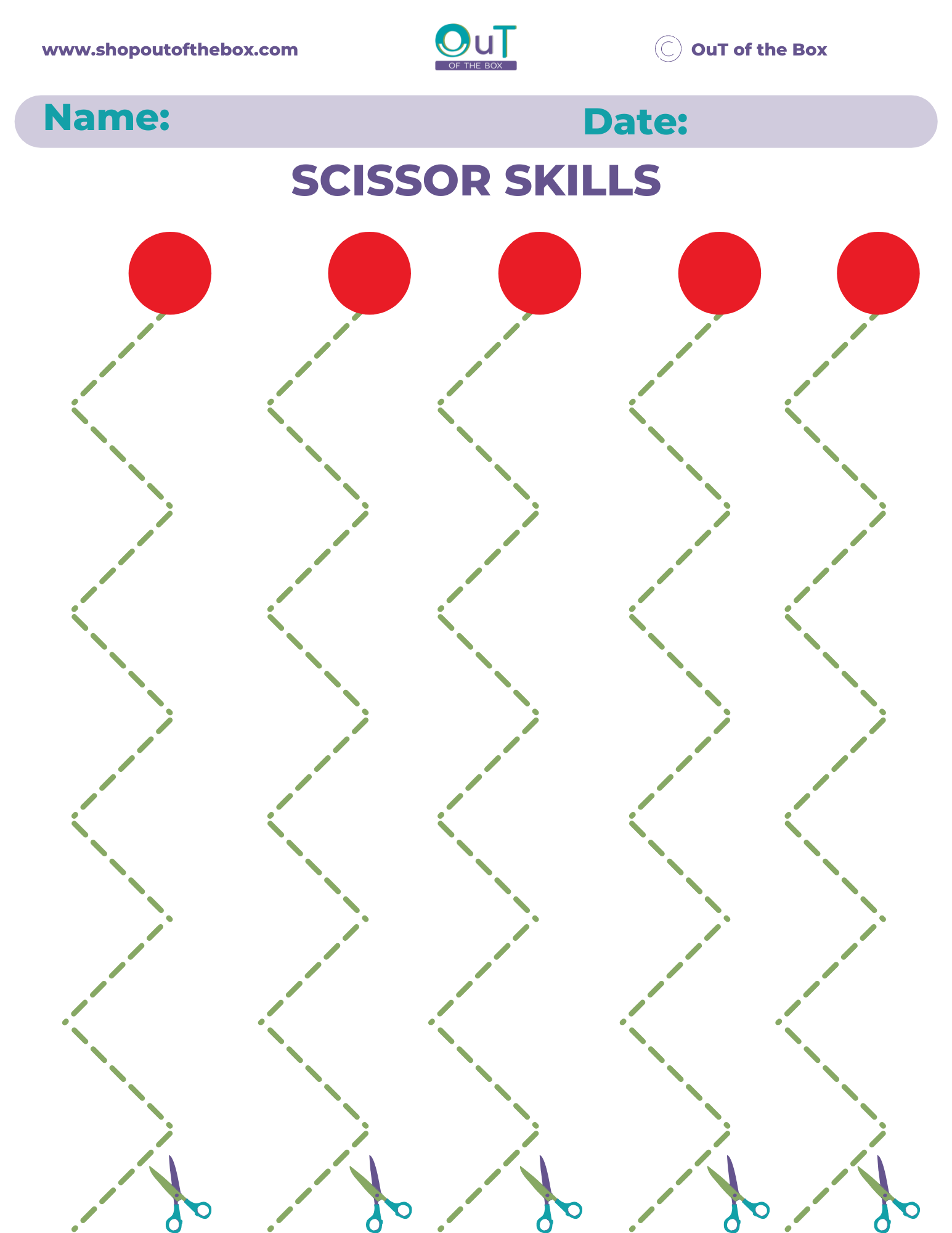 Scissor Skils Worksheet Sample