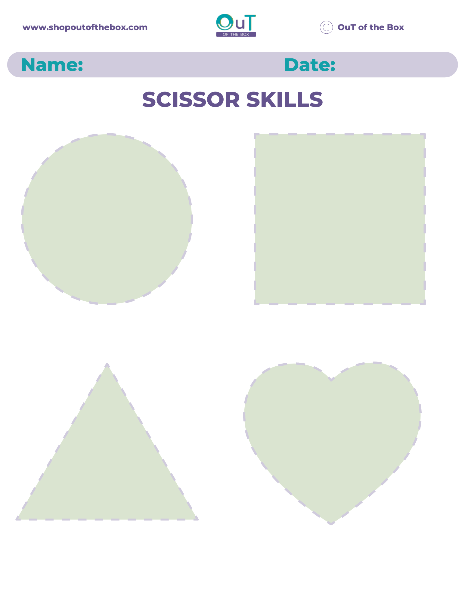 Scissor Skills Worksheet Sample
